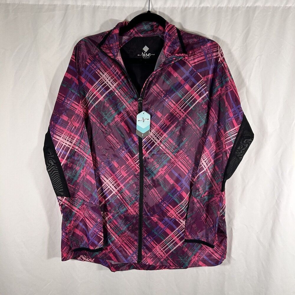 Rise LuLaroe Light Jacket Women's Small Pink Full Zip Long Sleeve Zip Pockets
